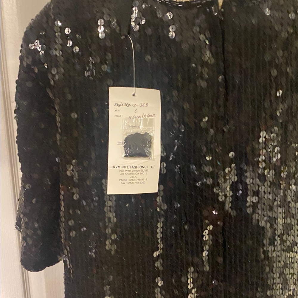 100% silk Black Sequin Dress by jasmine. - Picture 6 of 13